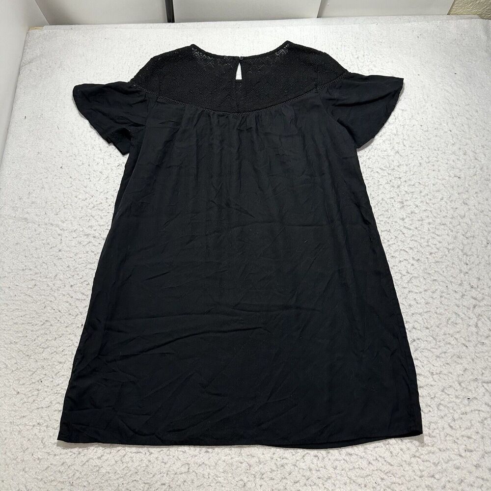 Old Navy Women's Medium Short Sleeve A-Line Dress Lace Embroidery Trim Black - Picture 9 of 12